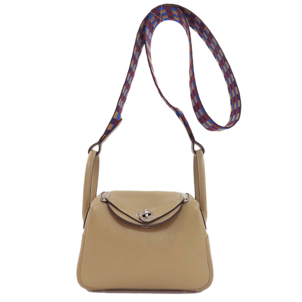 Hermes Lindy Mini Verso Maxi Cadreille Silver Hardware Handbag Taurillon Leat...
